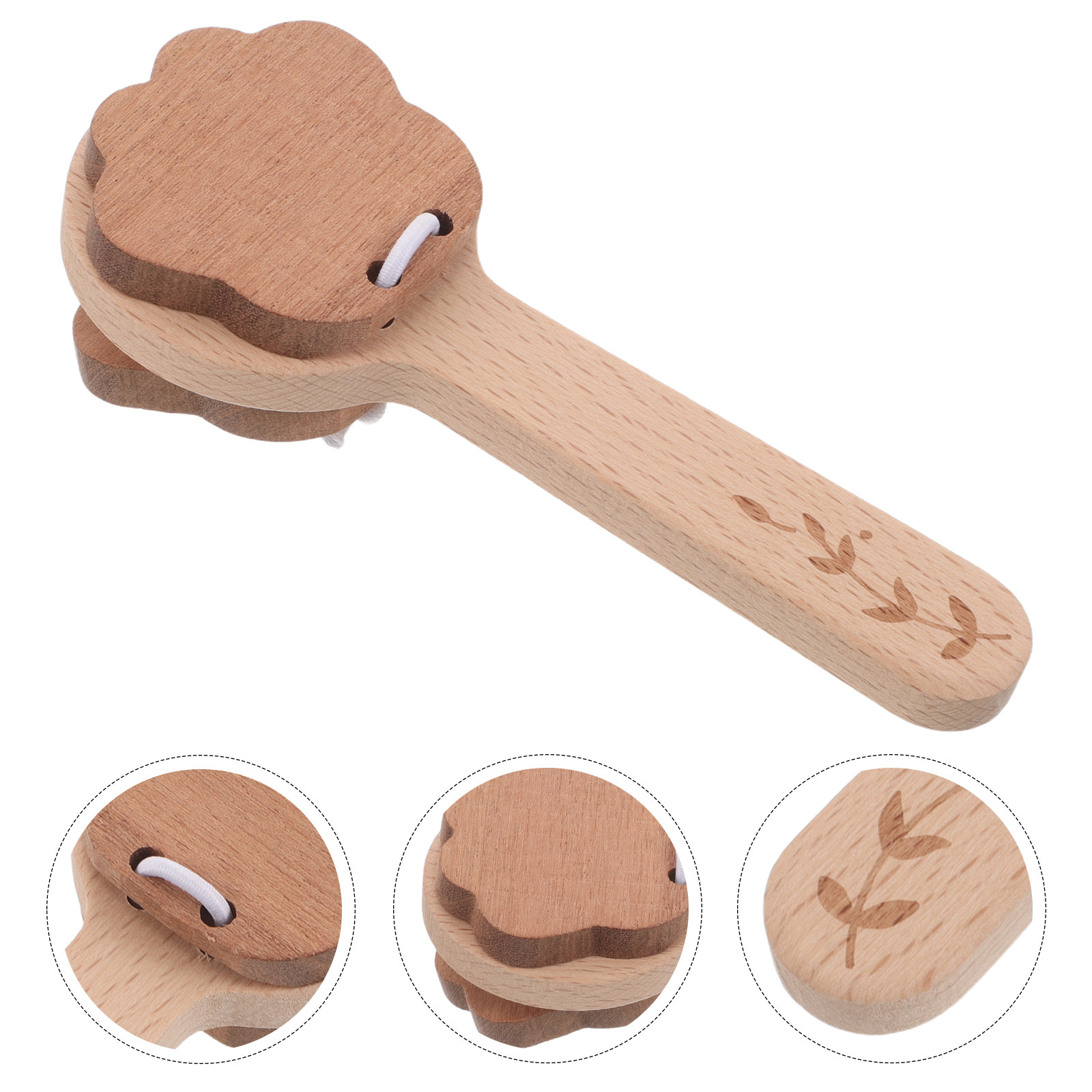 Musical Instrument Clapper - 2Pcs Solid Wood Paw Castanets Hand