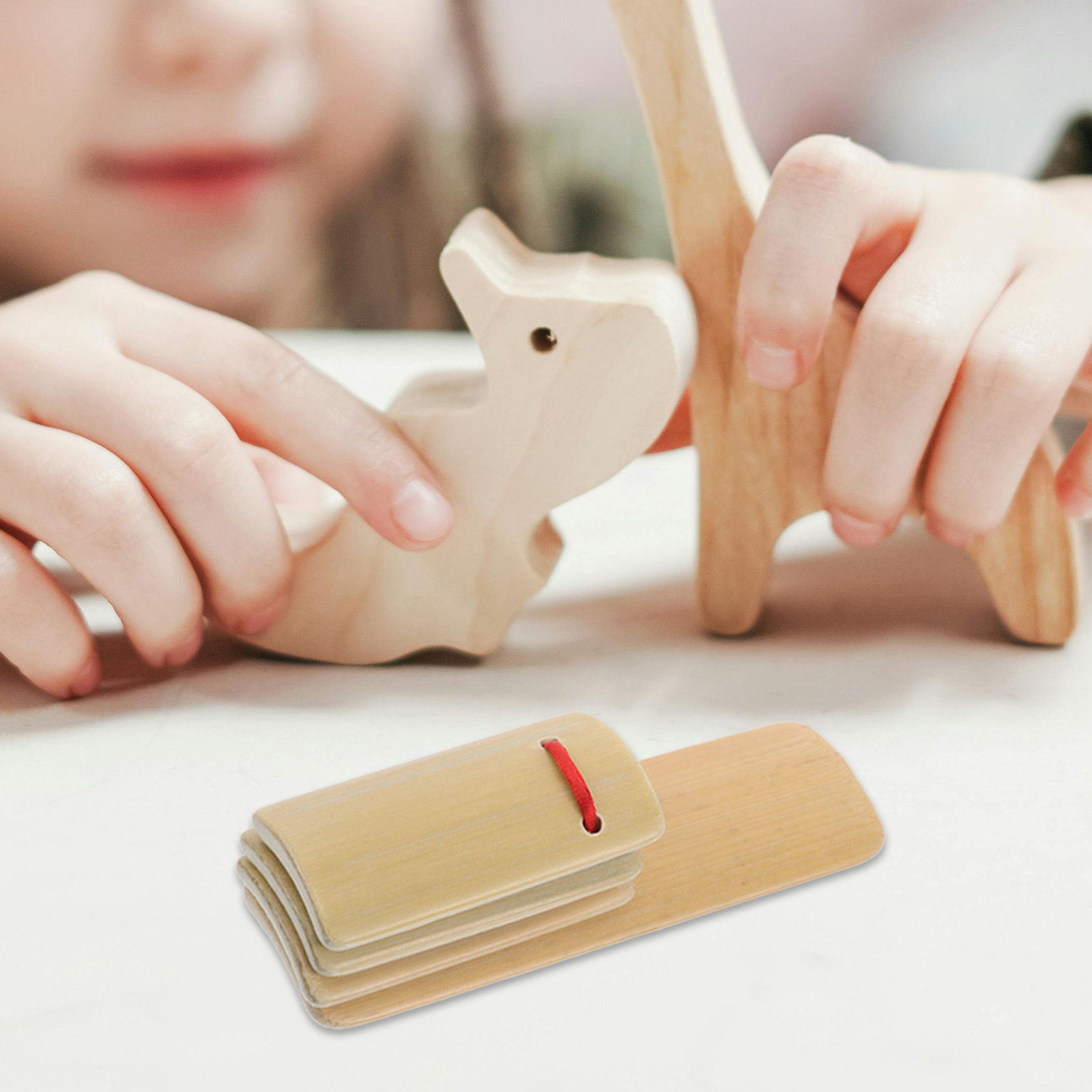Musical Instrument Clapper - 4Pcs Wooden Bamboo Clapper Set Kids
