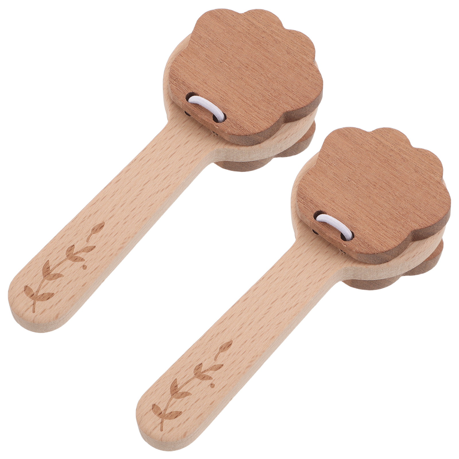 Musical Instrument Clapper - 2Pcs Wooden Paw Castanets Hand Clappers