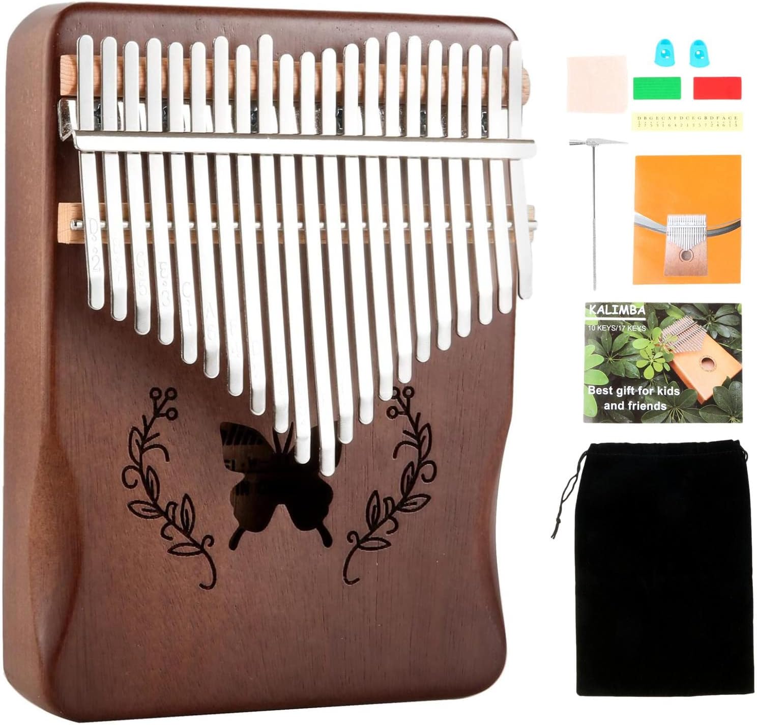 Musical Instrument Piano - Kalimba 21 Keys Thumb Piano, Natural