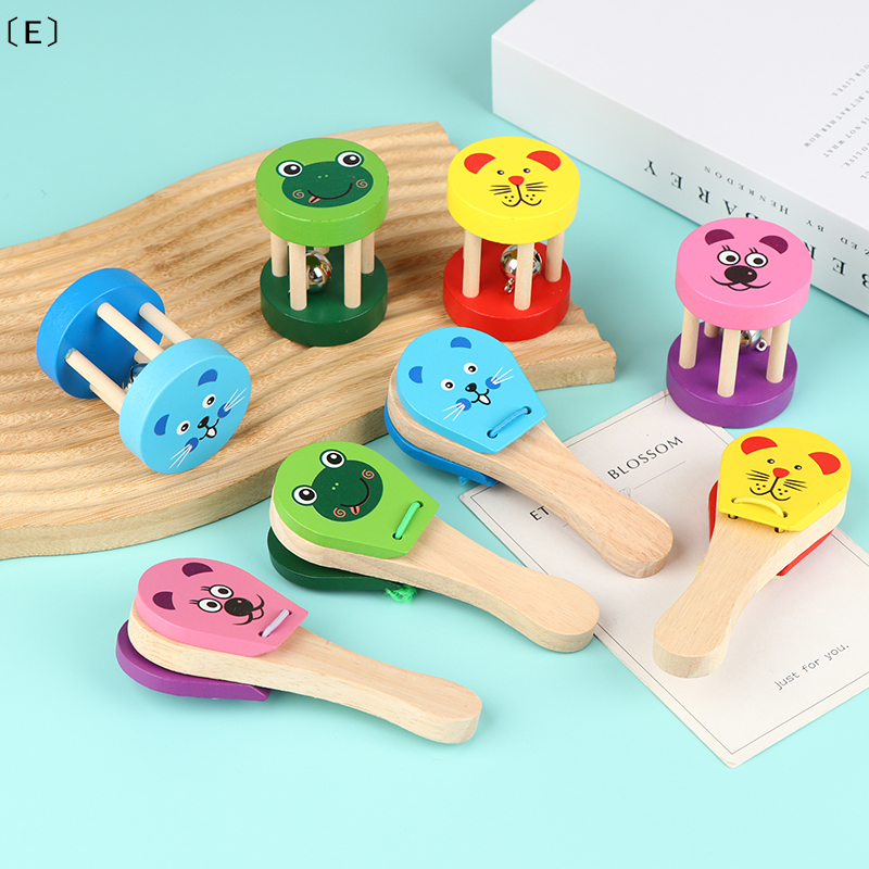 〔E〕Kids Cartoon Wooden Castane - Musical Instrument Clapper ulasan dan harga