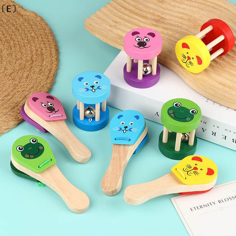 〔E〕Kids Cartoon Wooden Castane - Musical Instrument Clapper ulasan dan harga