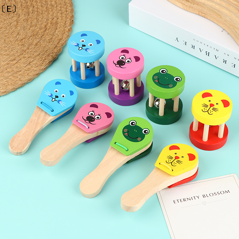〔E〕Kids Cartoon Wooden Castane - Musical Instrument Clapper ulasan dan harga