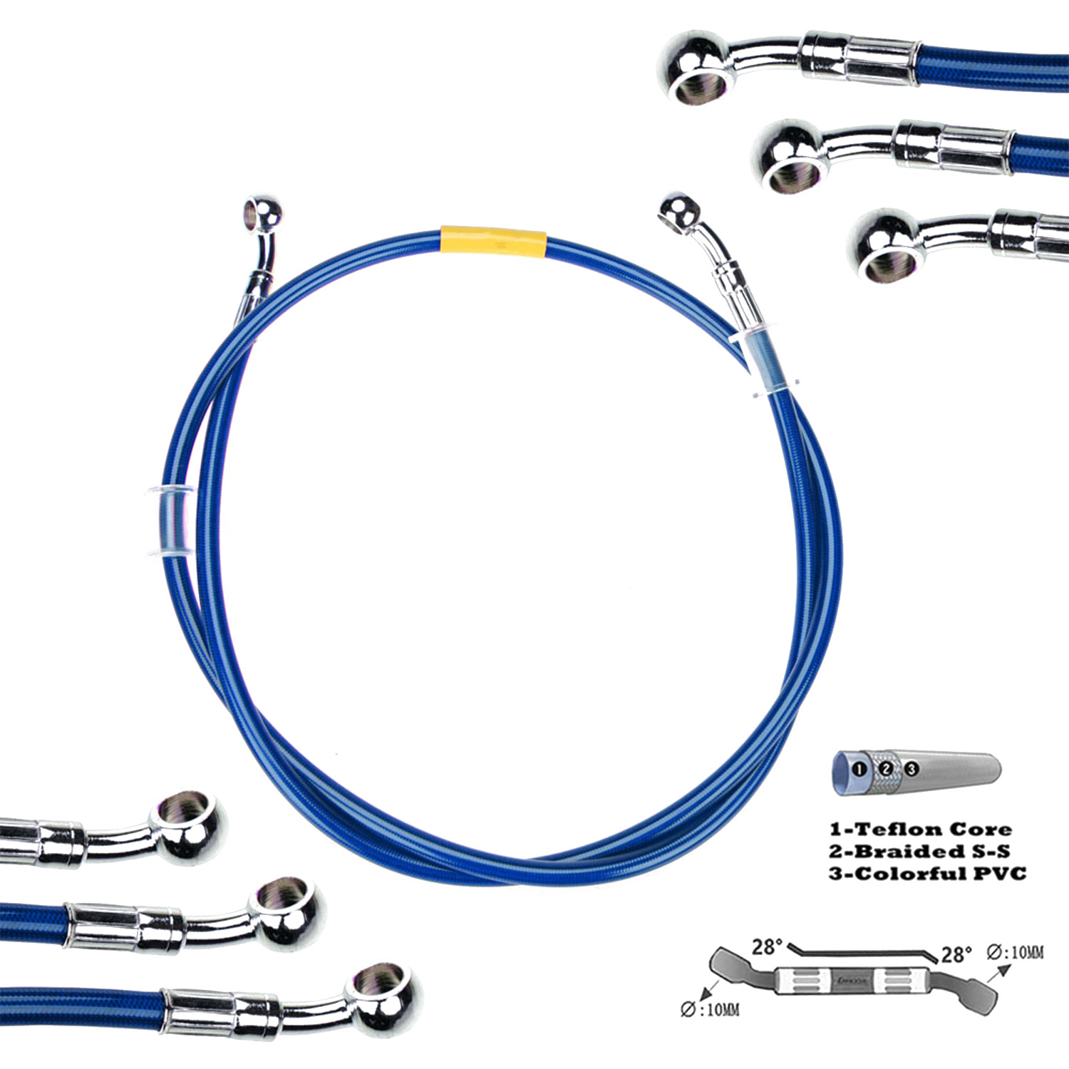 Blue 400mm-2200mm Brake Hose H - Musical Instrument Banjo ulasan dan harga