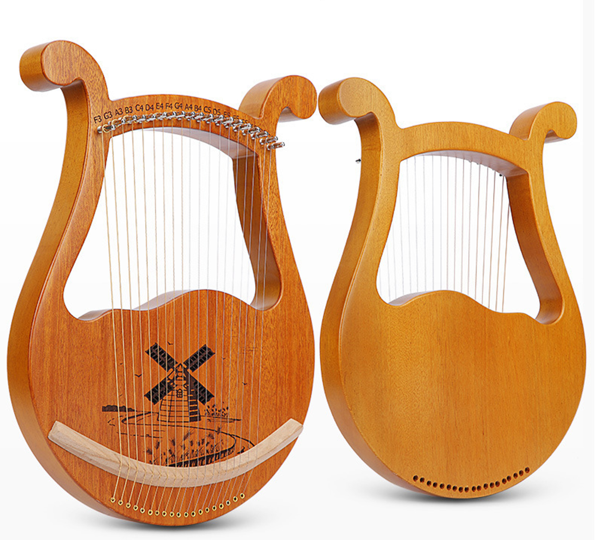 Moon Lyre Harp 19 Strings Beau - Musical Instrument Easy To Learn For Adults ulasan dan harga