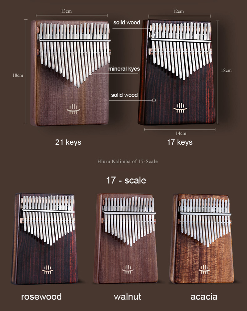 Hluru Kalimba 17 Keys with Hol - Musical Instrument Piano ulasan dan harga