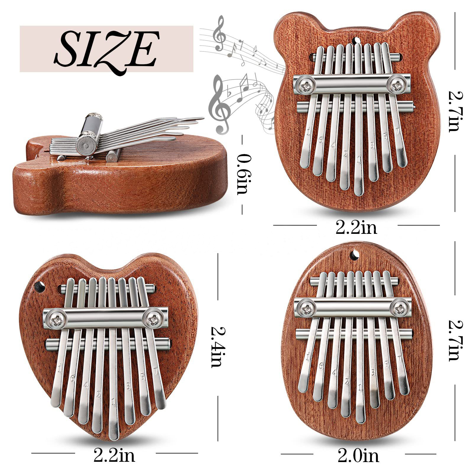 8 Keys Mini Kalimba Wooden Thu - Musical Instrument Piano ulasan dan harga