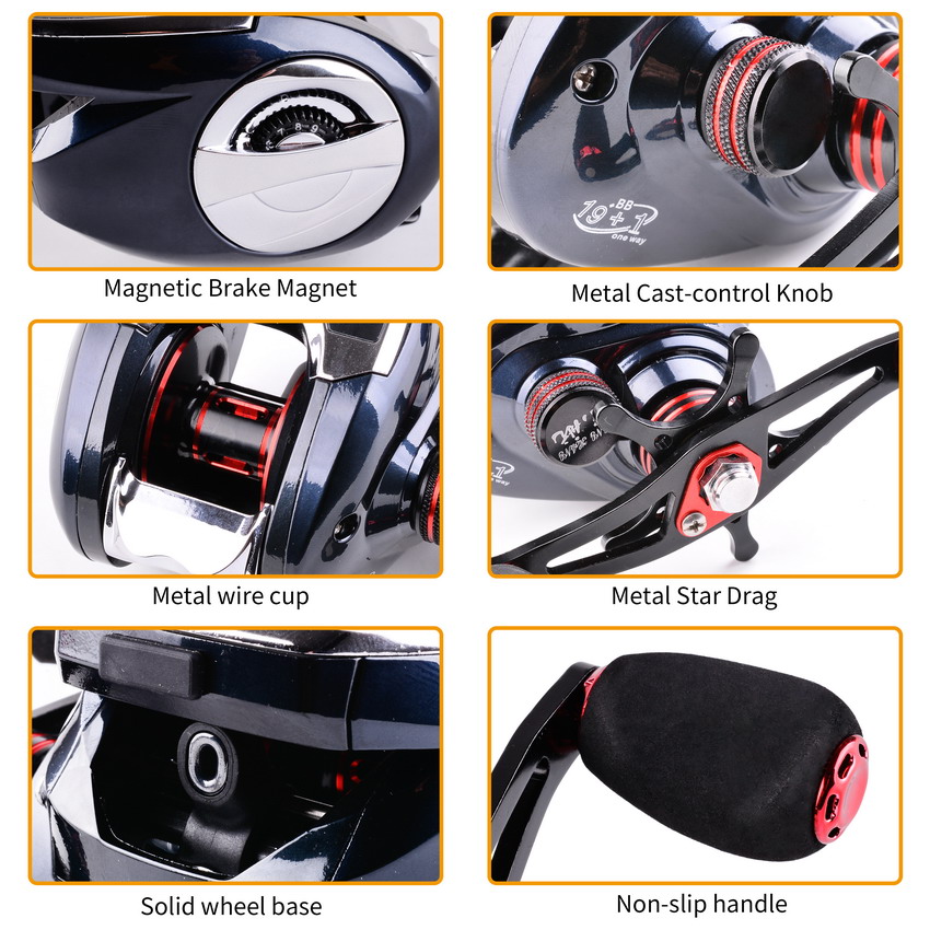 8.0:1 19+1BB Fishing Reel Left - Ocean Drum Wave ulasan dan harga