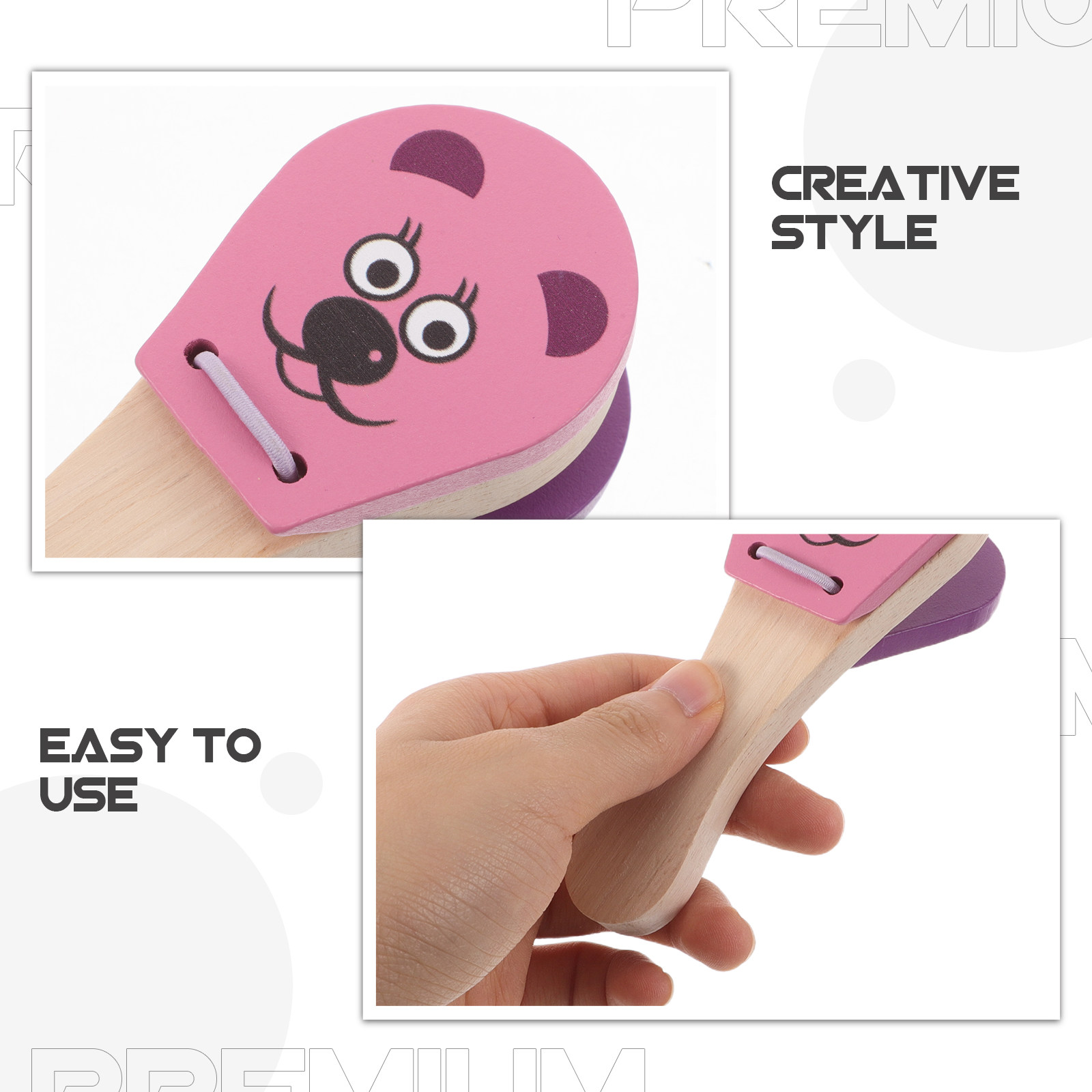 3Pcs Wooden Cartoon Mouse Shak - Musical Instrument Clapper ulasan dan harga
