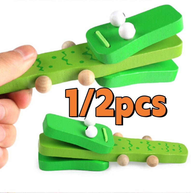 Kids Cartoon Wooden Castanets  - Musical Instrument Clapper ulasan dan harga