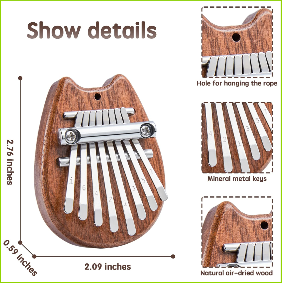 Mini Kalimba 8 Key Thumb Piano - Musical Instrument Piano ulasan dan harga