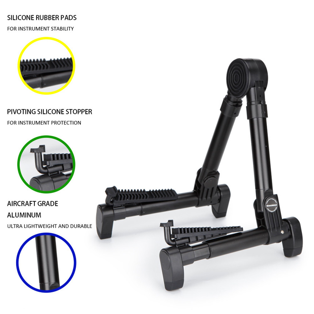 Black Foldable Guitar Stand Ho - Musical Instrument Banjo ulasan dan harga