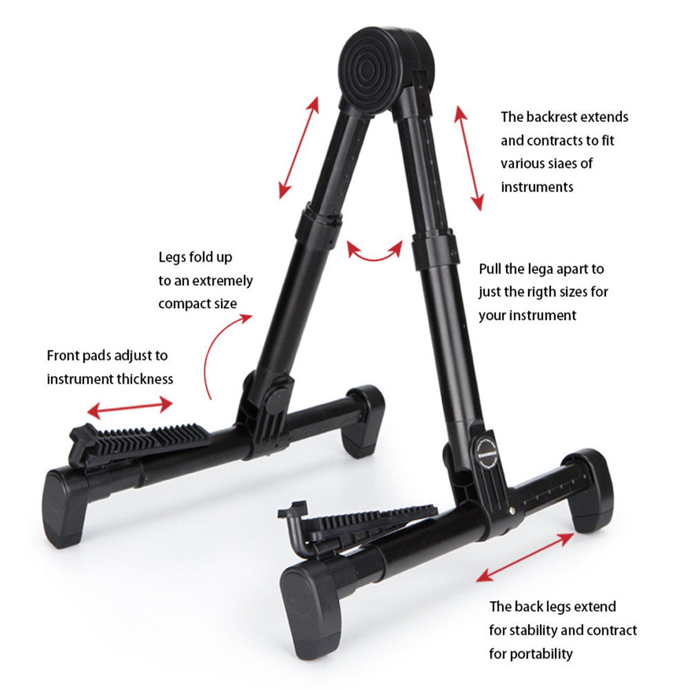 Black Foldable Guitar Stand Ho - Musical Instrument Banjo ulasan dan harga